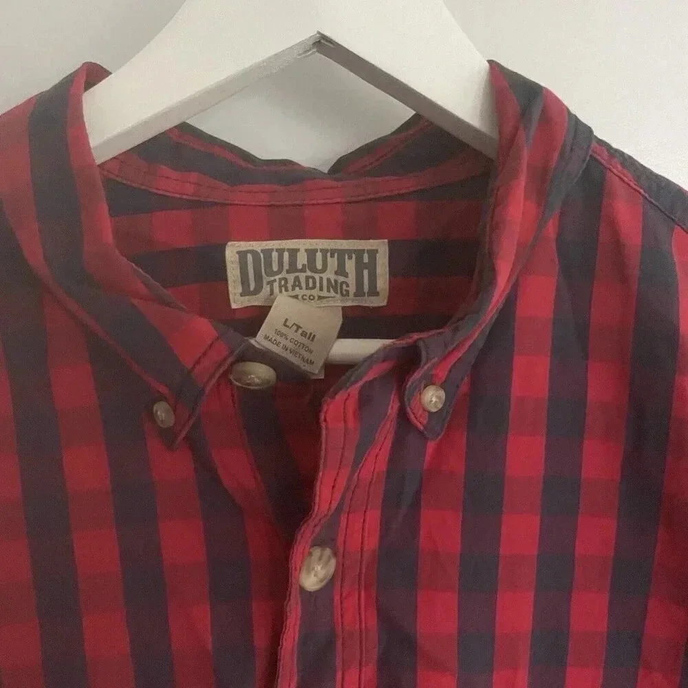 Duluth Trading Company Size Large Tall Mens Short Sleeve Shirt 100% Cotton - Picture 5 of 6